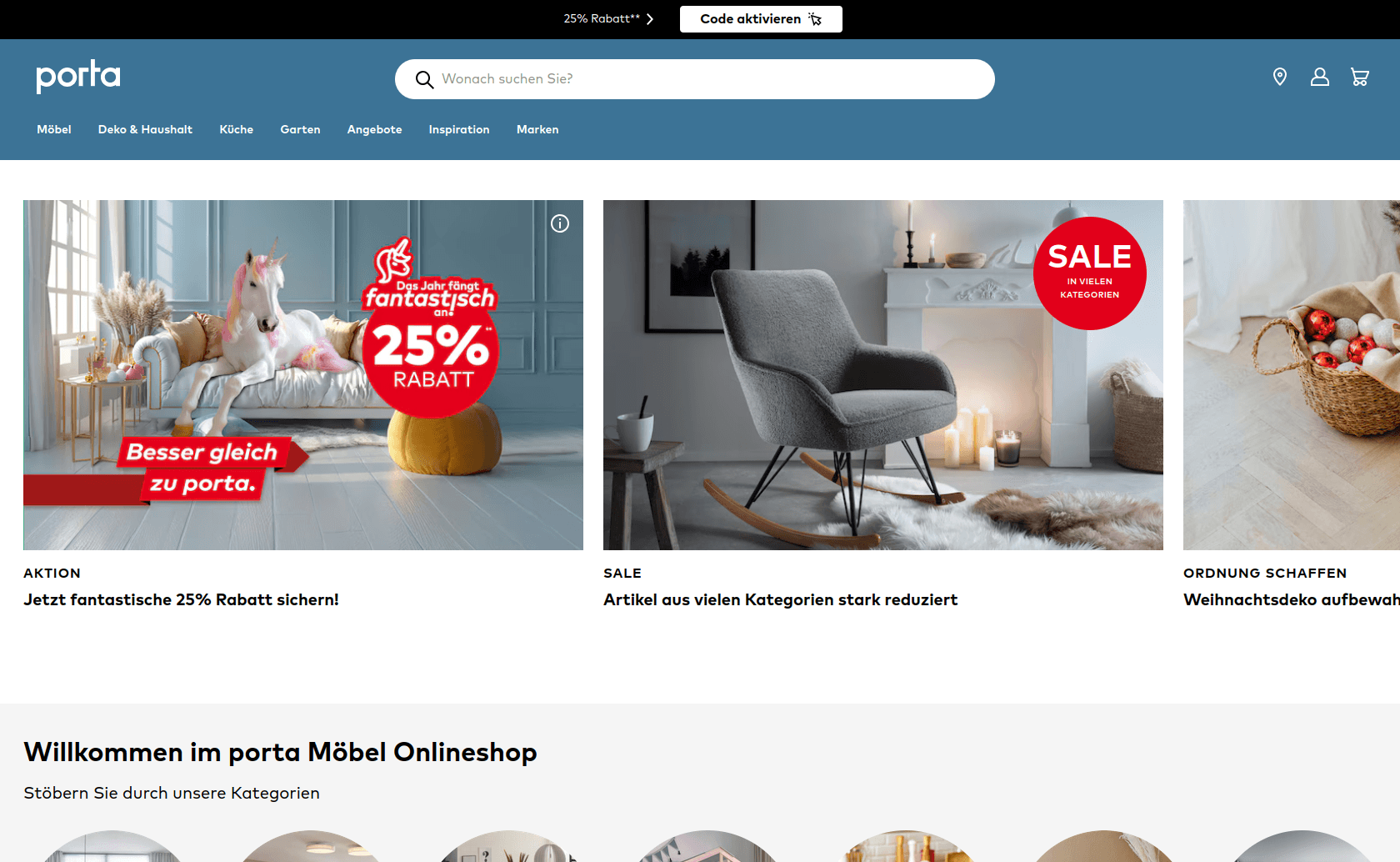 Porta e-commerce website